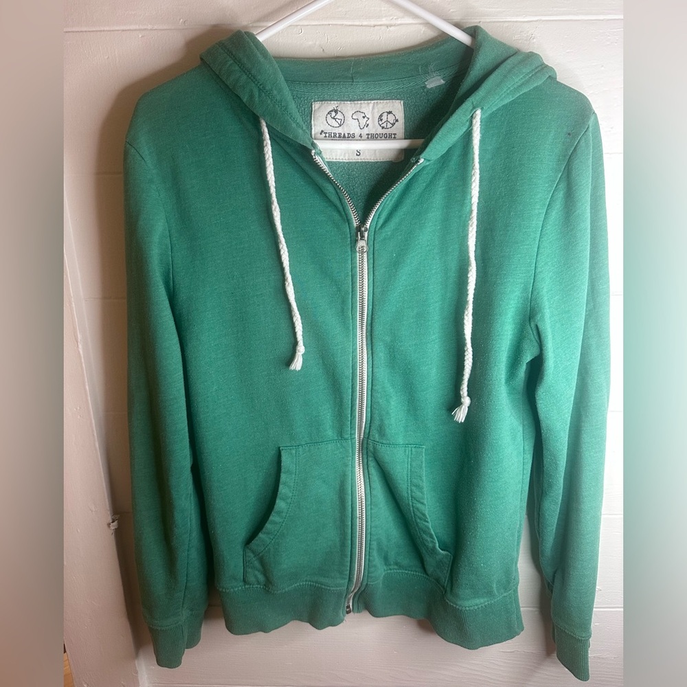 Threads 4 Thought Green Zip-Up Hoodie